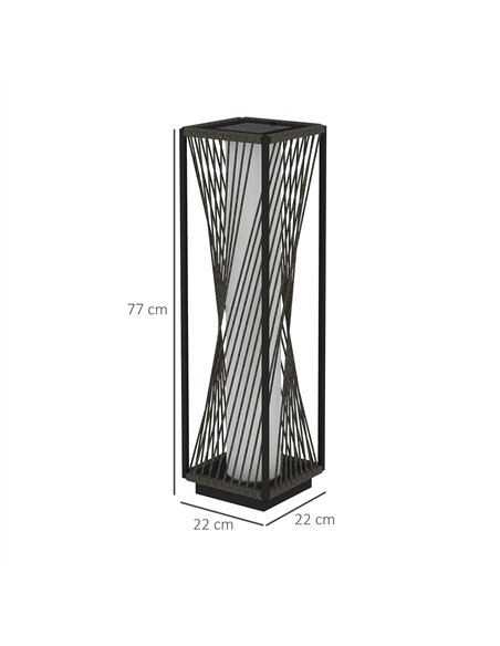 Outsunny Garden Rattan Lamp, 77 cm Tall Solar Rattan Floor Lamp, Solar Garden Light with Auto On/Off LED Lights, IP44 Waterproof - pic 155699 | FastDaddyshop