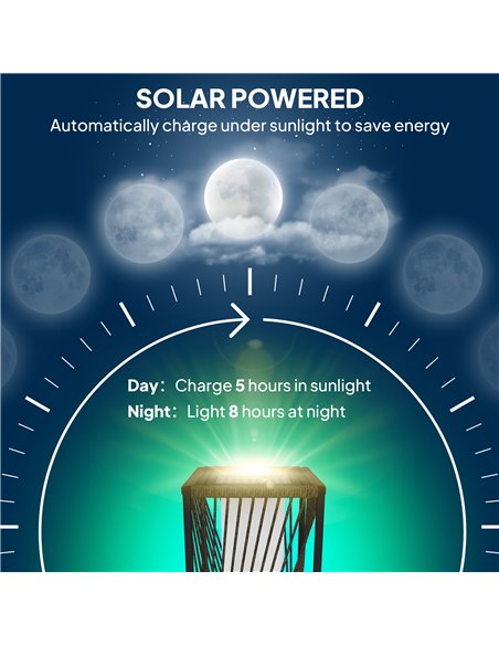 Outsunny Garden Rattan Lamp, 77 cm Tall Solar Rattan Floor Lamp, Solar Garden Light with Auto On/Off LED Lights, IP44 Waterproof - pic 155700 | FastDaddyshop