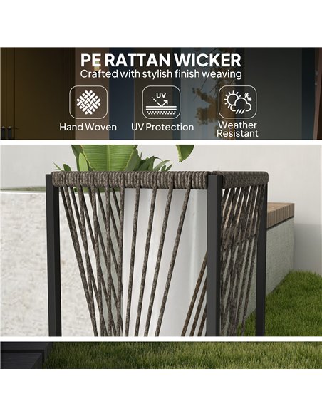 Outsunny Garden Rattan Lamp, 77 cm Tall Solar Rattan Floor Lamp, Solar Garden Light with Auto On/Off LED Lights, IP44 Waterproof - pic 155702 | FastDaddyshop
