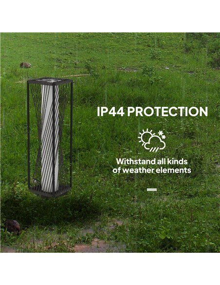 Outsunny Garden Rattan Lamp, 77 cm Tall Solar Rattan Floor Lamp, Solar Garden Light with Auto On/Off LED Lights, IP44 Waterproof - pic 155703 | FastDaddyshop