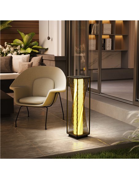 Outsunny Garden Rattan Lamp, 77 cm Tall Solar Rattan Floor Lamp, Solar Garden Light with Auto On/Off LED Lights, IP44 Waterproof - pic 155705 | FastDaddyshop