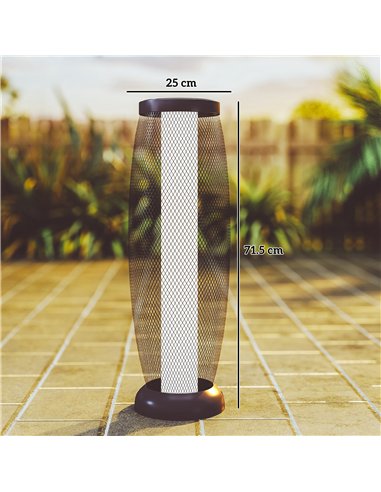 Outsunny Garden Solar Lamp, 71.5 cm Tall Metal Floor Lamp, Auto On/Off LED Solar Garden Light with Metal Wire Shade, IP44 for Ou