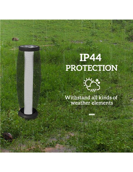 Outsunny Garden Solar Lamp, 71.5 cm Tall Metal Floor Lamp, Auto On/Off LED Solar Garden Light with Metal Wire Shade, IP44 for Ou - pic 155712 | FastDaddyshop