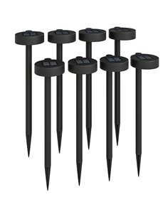 Outsunny Solar Lights Outdoor Garden Stake 8 Pack Pathway Lighting, Solar Stake Lights with Auto On/Off LED, IP44 Waterproof Pla