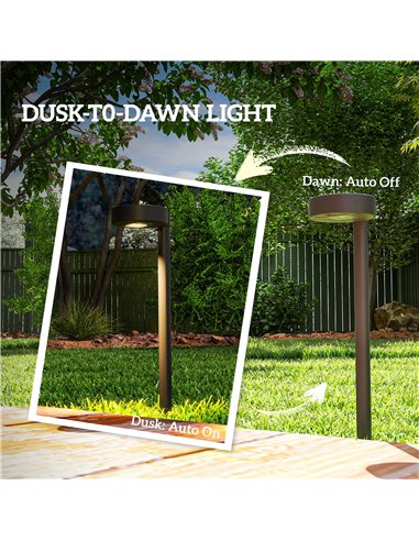 Outsunny Solar Lights Outdoor Garden Stake 8 Pack Pathway Lighting, Solar Stake Lights with Auto On/Off LED, IP44 Waterproof Pla