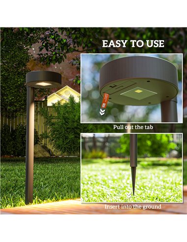 Outsunny Solar Lights Outdoor Garden Stake 8 Pack Pathway Lighting, Solar Stake Lights with Auto On/Off LED, IP44 Waterproof Pla