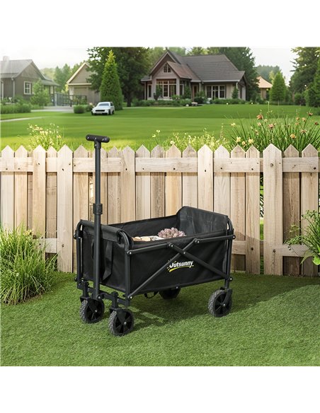Outsunny 41L Festival Trolley on Wheels, Small Garden Folding Trolley Cart, 60kg Heavy Duty Collapsible Folding Wagon with Adjus - pic 155734 | FastDaddyshop