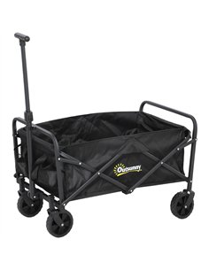 Outsunny 62L Festival Trolley on Wheels, Garden Folding Trolley Cart, 120kg Heavy Duty Collapsible Folding Wagon with Adjustable