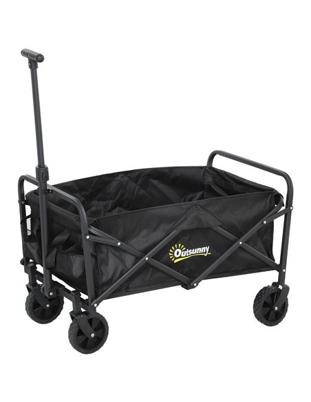 Outsunny 62L Festival Trolley on Wheels, Garden Folding Trolley Cart, 120kg Heavy Duty Collapsible Folding Wagon with Adjustable - pic 155742 | FastDaddyshop