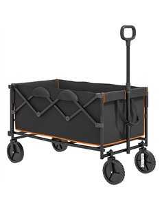 Outsunny 160L Festival Trolley on Wheels, Folding Camping Trolley Cart w/ Tailgate, 100kg Heavy Duty Garden Collapsible Folding 
