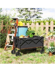 Outsunny 160L Festival Trolley on Wheels, Folding Camping Trolley Cart w/ Tailgate, 100kg Heavy Duty Garden Collapsible Folding  2