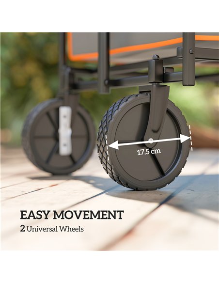 Outsunny 160L Festival Trolley on Wheels, Folding Camping Trolley Cart w/ Tailgate, 100kg Heavy Duty Garden Collapsible Folding  - pic 155784 | FastDaddyshop