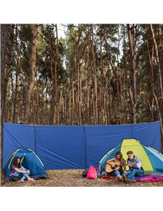 Outsunny Camping Windbreak, Foldable Portable Wind Blocker w/ Carry Bag and Steel Poles, Beach Sun Screen Shelter Privacy Wall,  2