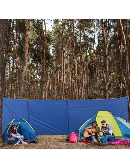 Outsunny Camping Windbreak, Foldable Portable Wind Blocker w/ Carry Bag and Steel Poles, Beach Sun Screen Shelter Privacy Wall,  - pic 155806 | FastDaddyshop