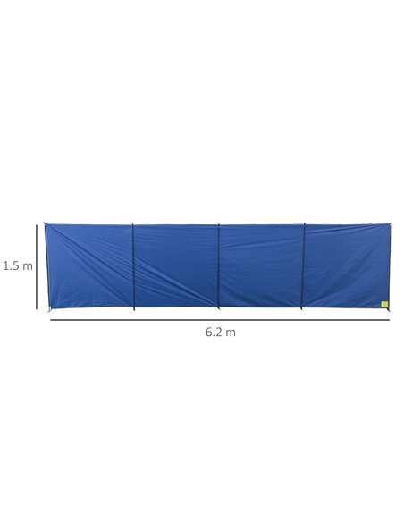 Outsunny Camping Windbreak, Foldable Portable Wind Blocker w/ Carry Bag and Steel Poles, Beach Sun Screen Shelter Privacy Wall,  - pic 155807 | FastDaddyshop