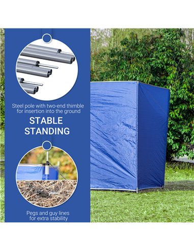 Outsunny Camping Windbreak, Foldable Portable Wind Blocker w/ Carry Bag and Steel Poles, Beach Sun Screen Shelter Privacy Wall, 