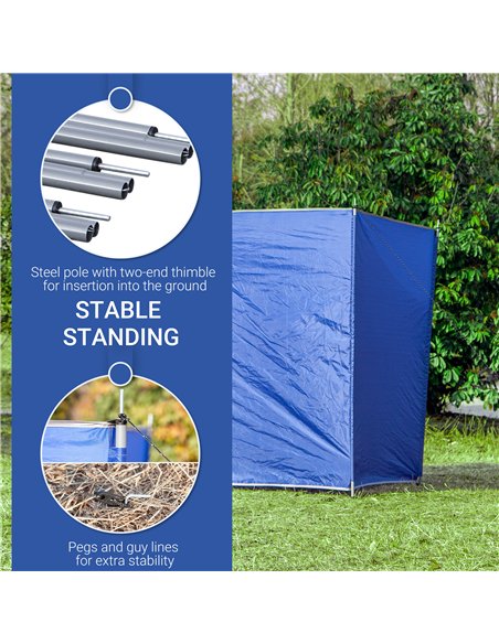 Outsunny Camping Windbreak, Foldable Portable Wind Blocker w/ Carry Bag and Steel Poles, Beach Sun Screen Shelter Privacy Wall,  - pic 155809 | FastDaddyshop