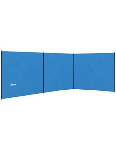 Outsunny 5 Pole Camping Windbreaks, Beach Wind Shield Shelter with Carry Bag and Steel Poles, Outdoor Caravan Privacy Shield, 54