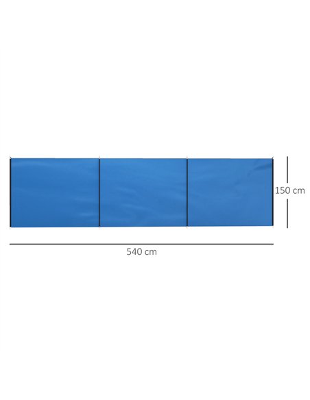 Outsunny 5 Pole Camping Windbreaks, Beach Wind Shield Shelter with Carry Bag and Steel Poles, Outdoor Caravan Privacy Shield, 54 - pic 155816 | FastDaddyshop