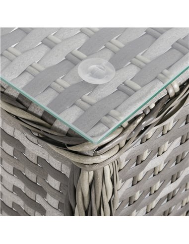 Outsunny 4-Seater PE Rattan Wicker Sofa Set Outdoor Conservatory Furniture Lawn Patio Coffee Table w/ Cushion - Grey
