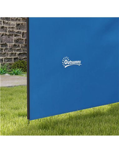 Outsunny 5 Pole Camping Windbreaks, Beach Wind Shield Shelter with Carry Bag and Steel Poles, Outdoor Caravan Privacy Shield, 54