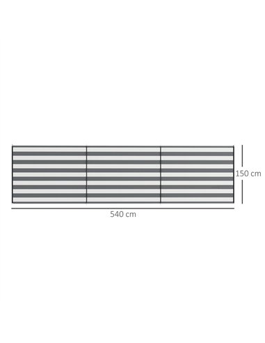 Outsunny 5 Pole Camping Windbreaks, Beach Wind Shield Shelter with Carry Bag and Steel Poles, Outdoor Caravan Privacy Shield, 54