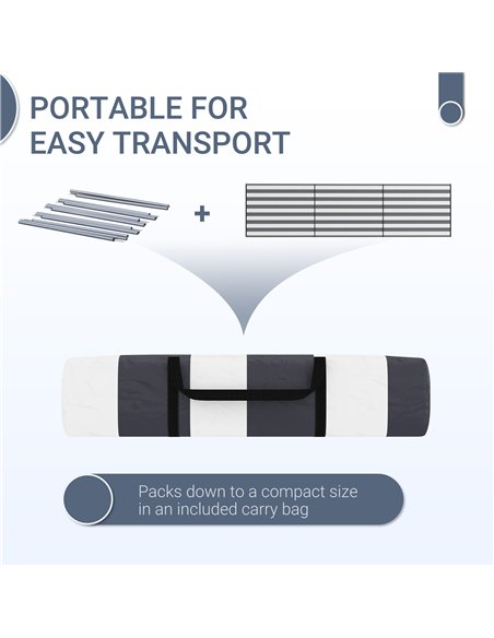 Outsunny 5 Pole Camping Windbreaks, Beach Wind Shield Shelter with Carry Bag and Steel Poles, Outdoor Caravan Privacy Shield, 54 - pic 155828 | FastDaddyshop