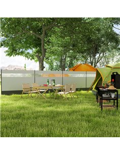 Outsunny Camping Windbreaker with Clear Windows, Carry Bag and Steel Poles, for Beach Caravan Campervan, 725 x 140cm, Grey 2