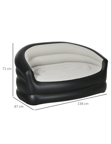 Outsunny Double Inflatable Seat - Grey/Black