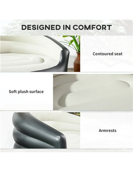 Outsunny Double Inflatable Seat - Grey/Black - pic 155863 | FastDaddyshop