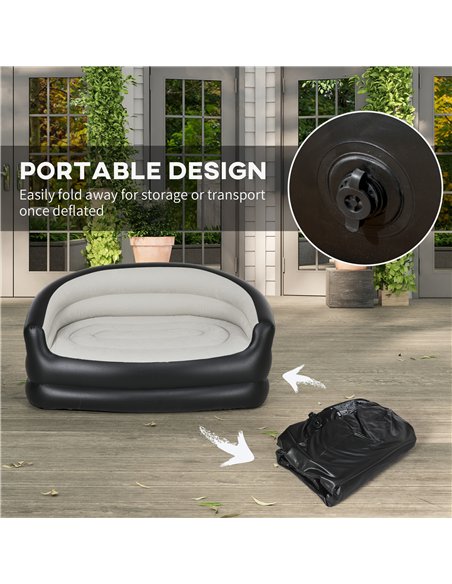 Outsunny Double Inflatable Seat - Grey/Black - pic 155864 | FastDaddyshop