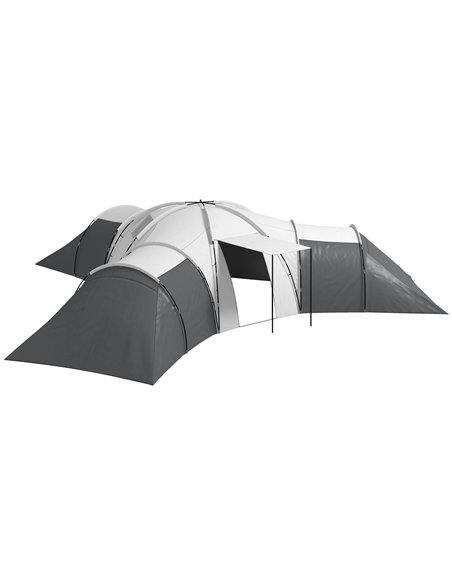 Outsunny 6-9 Man Tent with Bedrooms and Living Room, Accessories Included, Dark Grey - pic 155868 | FastDaddyshop