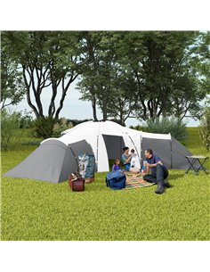 Outsunny 6-9 Man Tent with Bedrooms and Living Room, Accessories Included, Dark Grey 2