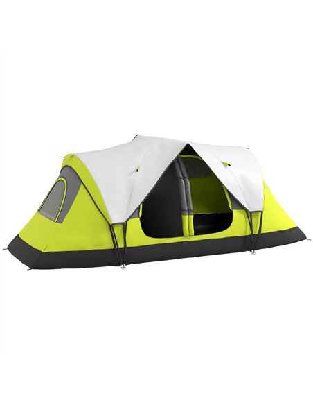 Outsunny Camping Tent for 6-8 Man with 2000mm Waterproof Rainfly and Carry Bag for Fishing Hiking Festival, Yellow - pic 155877 | FastDaddyshop