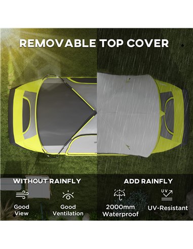 Outsunny Camping Tent for 6-8 Man with 2000mm Waterproof Rainfly and Carry Bag for Fishing Hiking Festival, Yellow