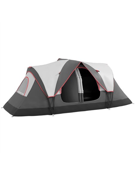 Outsunny Camping Tent for 6-8 Man with 2000mm Waterproof Rainfly and Carry Bag for Fishing Hiking Festival, Grey - pic 155886 | FastDaddyshop