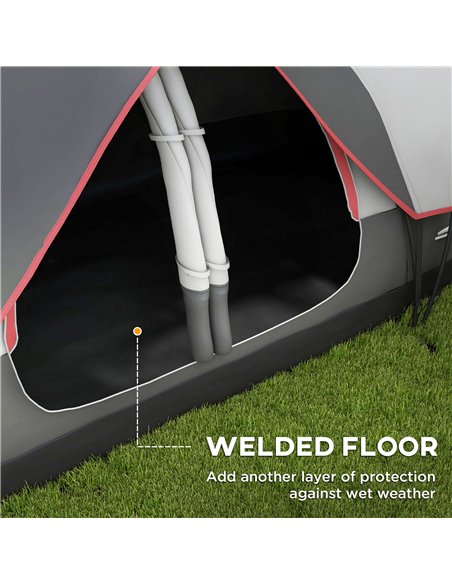 Outsunny Camping Tent for 6-8 Man with 2000mm Waterproof Rainfly and Carry Bag for Fishing Hiking Festival, Grey - pic 155891 | FastDaddyshop