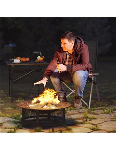 Outsunny Portable Camping Chair for Adults, High Back Folding Chair with Padded Seat and Carry Bag, Outdoor Recliner for Hiking, 2
