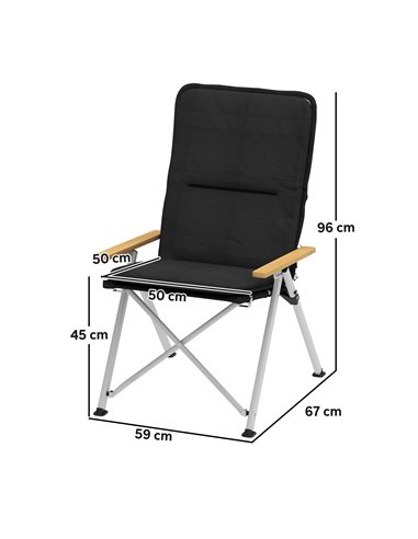 Outsunny Portable Camping Chair for Adults, High Back Folding Chair with Padded Seat and Carry Bag, Outdoor Recliner for Hiking,