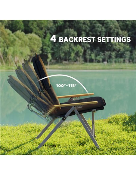 Outsunny Portable Camping Chair for Adults, High Back Folding Chair with Padded Seat and Carry Bag, Outdoor Recliner for Hiking, - pic 155907 | FastDaddyshop