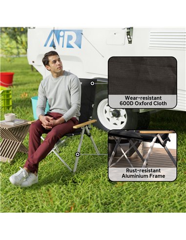 Outsunny Portable Camping Chair for Adults, High Back Folding Chair with Padded Seat and Carry Bag, Outdoor Recliner for Hiking,