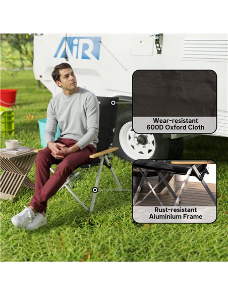 Outsunny Portable Camping Chair for Adults, High Back Folding Chair with Padded Seat and Carry Bag, Outdoor Recliner for Hiking, - pic 155908 | FastDaddyshop