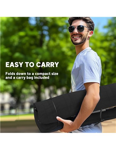 Outsunny Portable Camping Chair for Adults, High Back Folding Chair with Padded Seat and Carry Bag, Outdoor Recliner for Hiking,