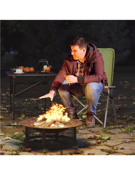 Outsunny Portable Camping Chair for Adults, High Back Folding Chair with Padded Seat and Carry Bag, Outdoor Recliner for Hiking, - pic 155923 | FastDaddyshop