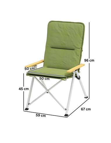 Outsunny Portable Camping Chair for Adults, High Back Folding Chair with Padded Seat and Carry Bag, Outdoor Recliner for Hiking,