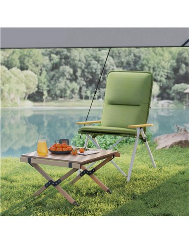 Outsunny Portable Camping Chair for Adults, High Back Folding Chair with Padded Seat and Carry Bag, Outdoor Recliner for Hiking,