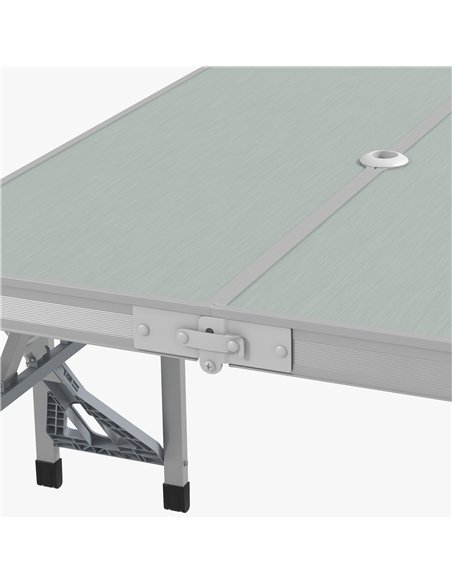 Outsunny Folding Picnic Table with 4 Seats and Umbrella Hole - Grey - pic 155938 | FastDaddyshop