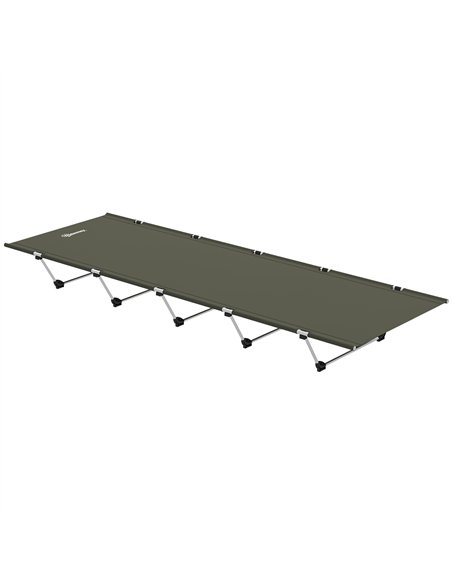 Outsunny Lightweight Camping Bed, Aluminium Portable Camp Cot w/ Strong Support 150kg and Carry Bag for Camping, Dark Green - pic 155949 | FastDaddyshop