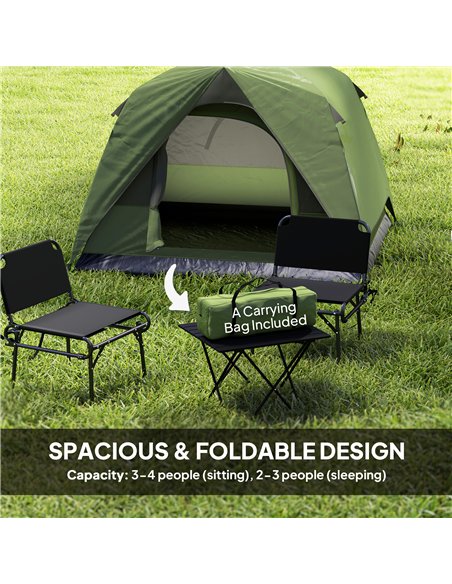 Outsunny 3-4 Person Camping Tent, Easy Set Up Waterproof Dome Tent with Sewn-in Groundsheet, Mesh Windows, Pocket and Hook for C - pic 155961 | FastDaddyshop