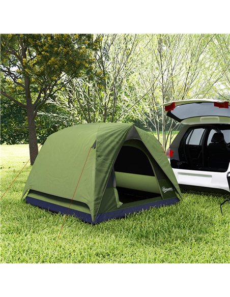 Outsunny 3-4 Person Camping Tent, Easy Set Up Waterproof Dome Tent with Sewn-in Groundsheet, Mesh Windows, Pocket and Hook for C - pic 155965 | FastDaddyshop